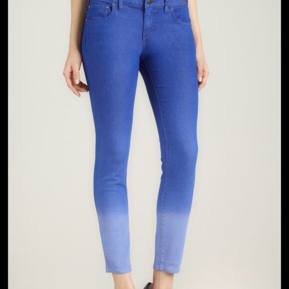 Free People Dip Dye Ombre Blue Skinny Jeans Sz 27 - Picture 1 of 12
